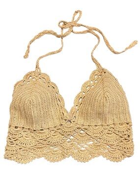 Handmade Crochet Halter Bralette Boho Festival Fairycore Cottagecore